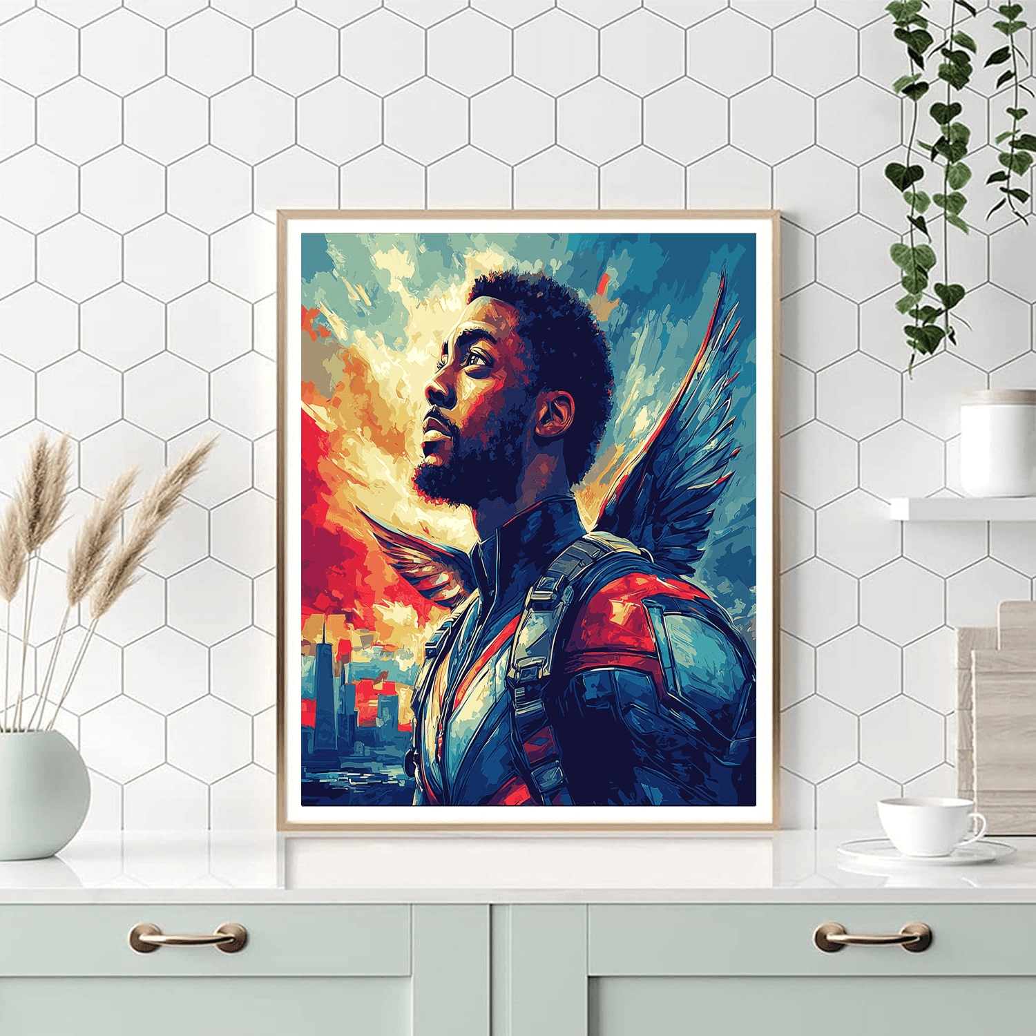 Anthony Mackie: The Courageous Spirit Of Falcon Paint By Numbers Art