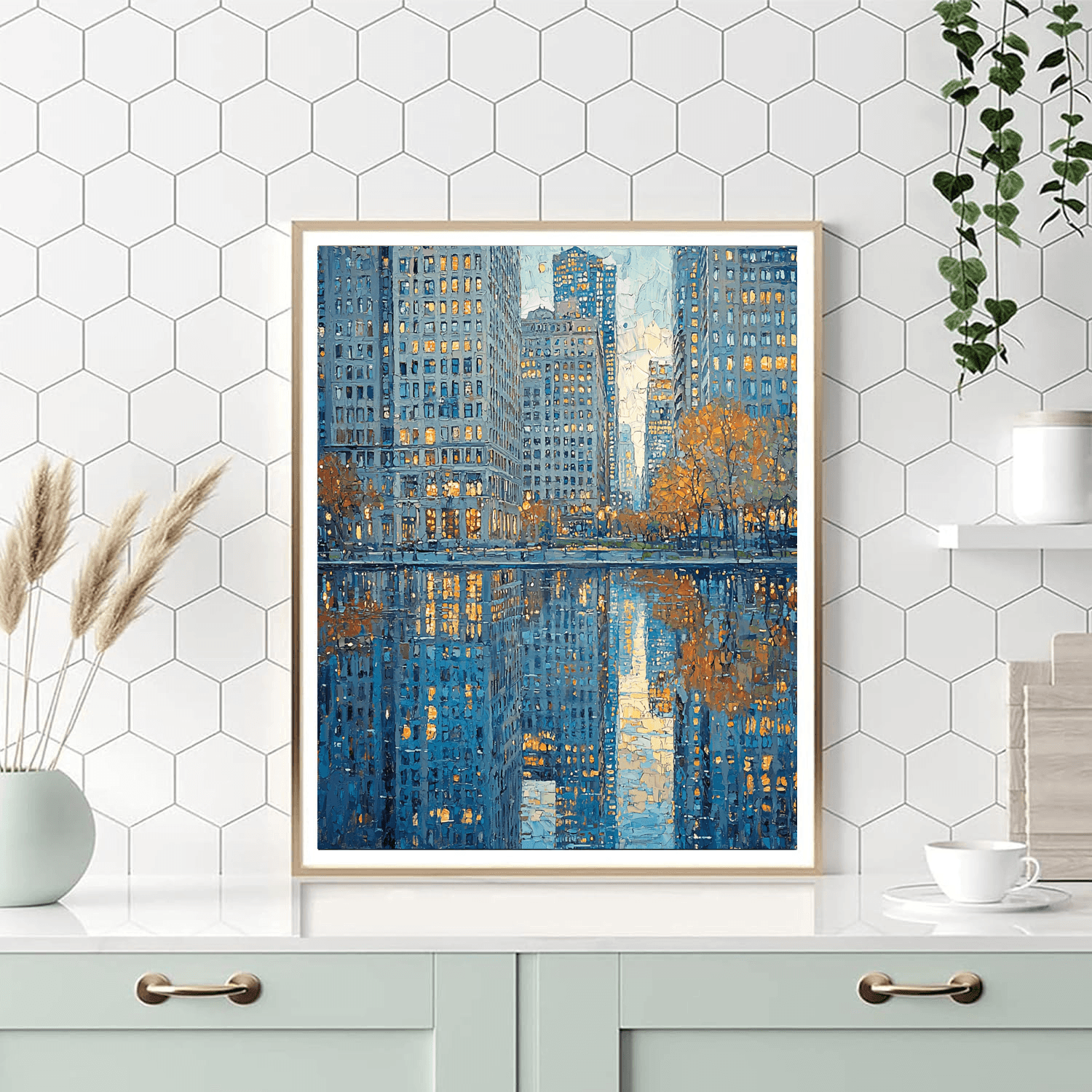 Hopper Inspired Timeless City Reflections  Painting By Numbers Kit