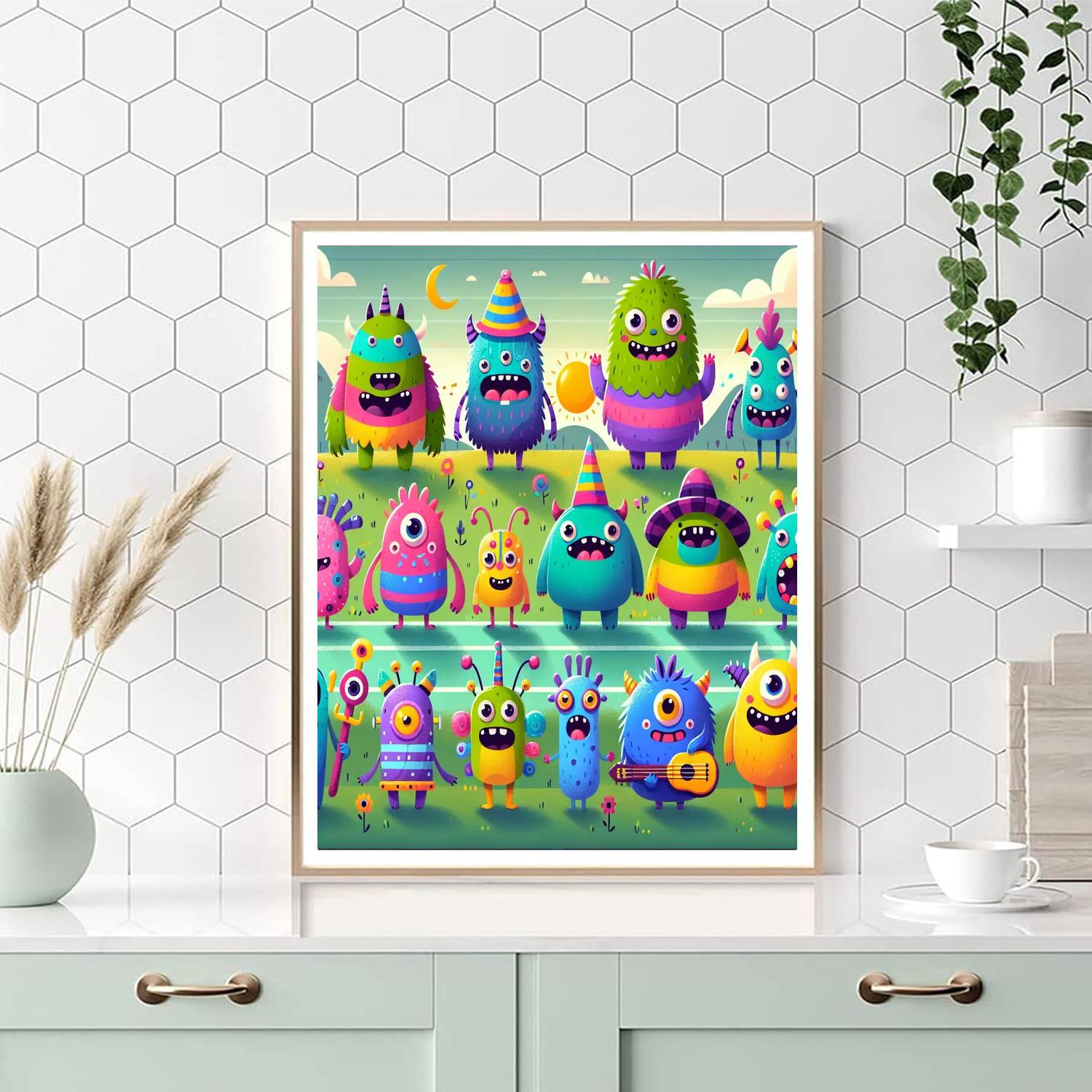Merry Monster Parade Painting Number Kit