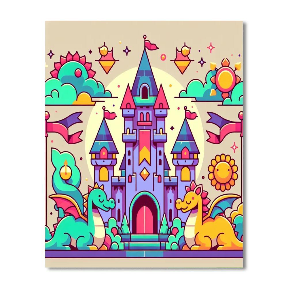 Fantasy Castle Construction Set Paint By Color