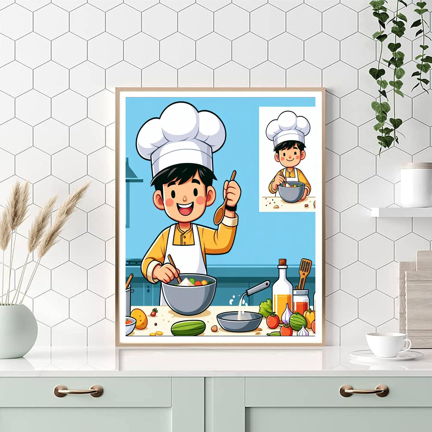Curious Chef Paint By Numbers Art