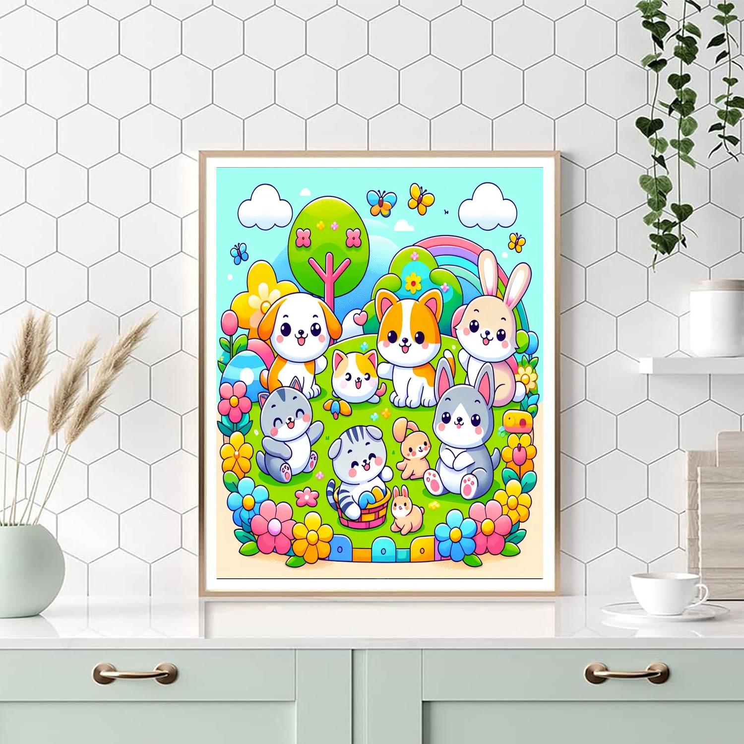 Animal Antics Painting Number Kit