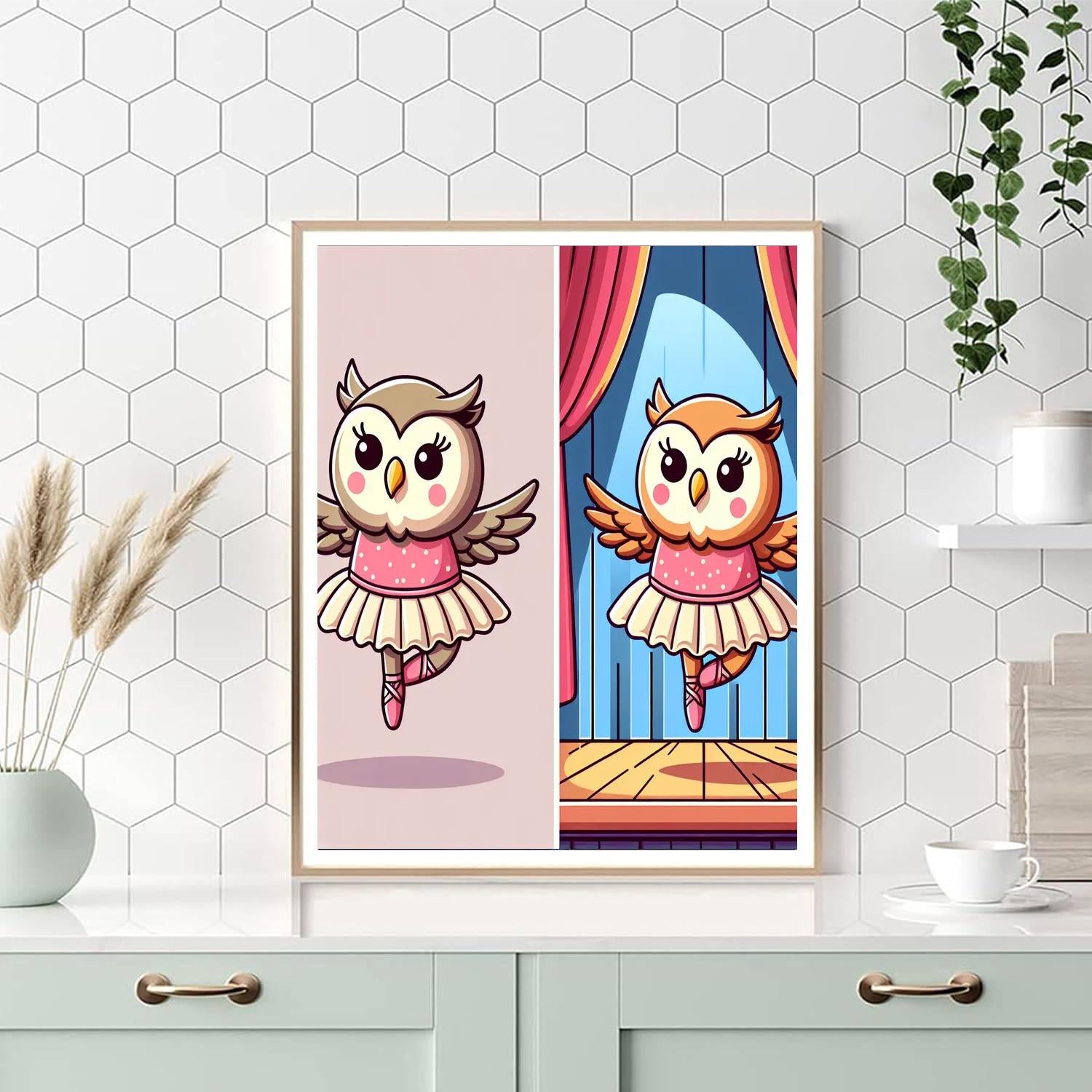 Ballet Ballerina Owl Number Painting