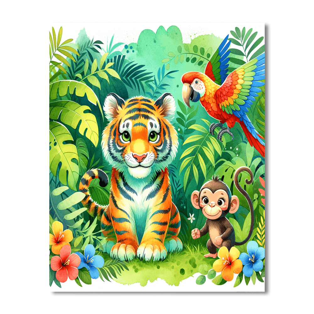 Friendly Jungle Adventure - DIY Painting By Numbers Kit