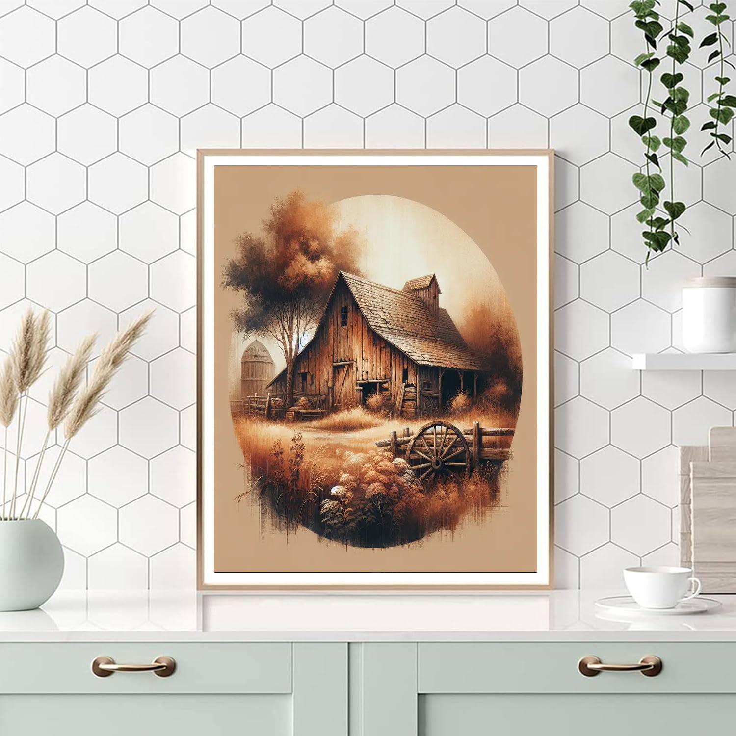 Rustic Vintage Barn DIY Paint By Numbers