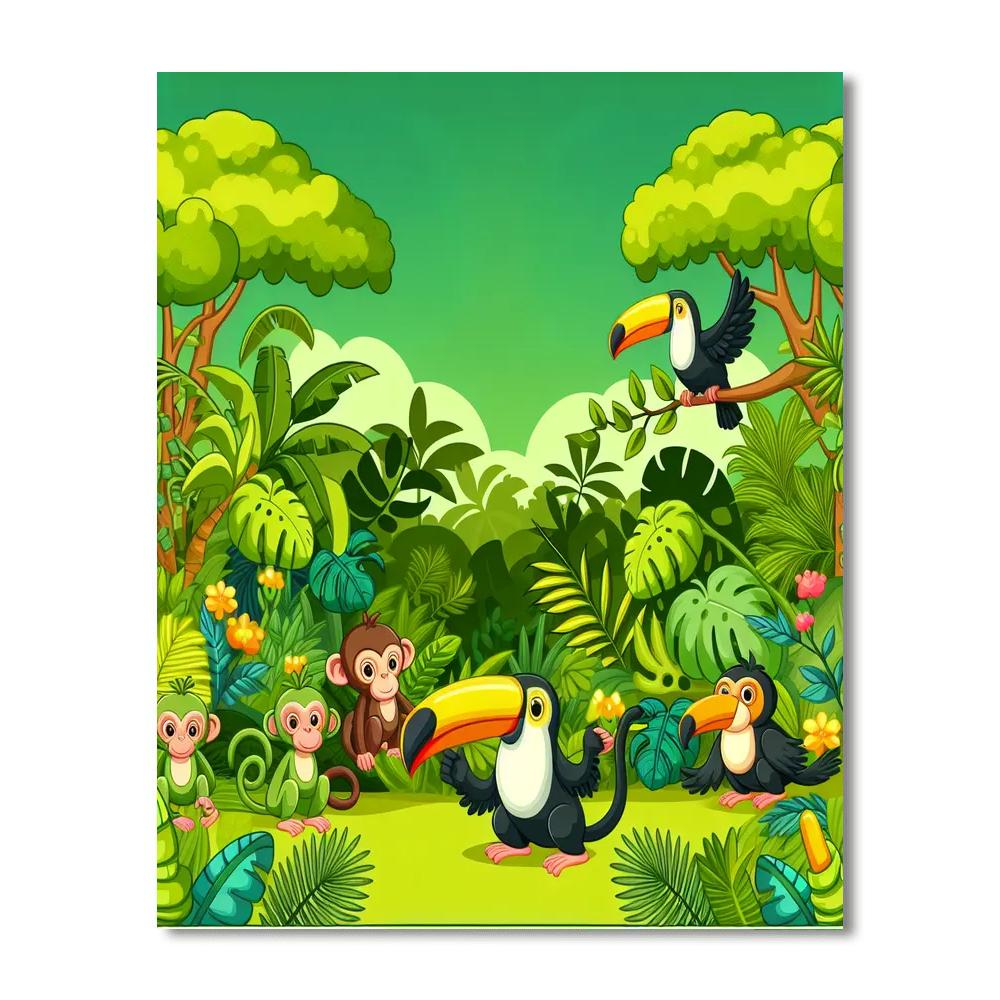 Journey To The Jade Jungle Paint By Numbers Art