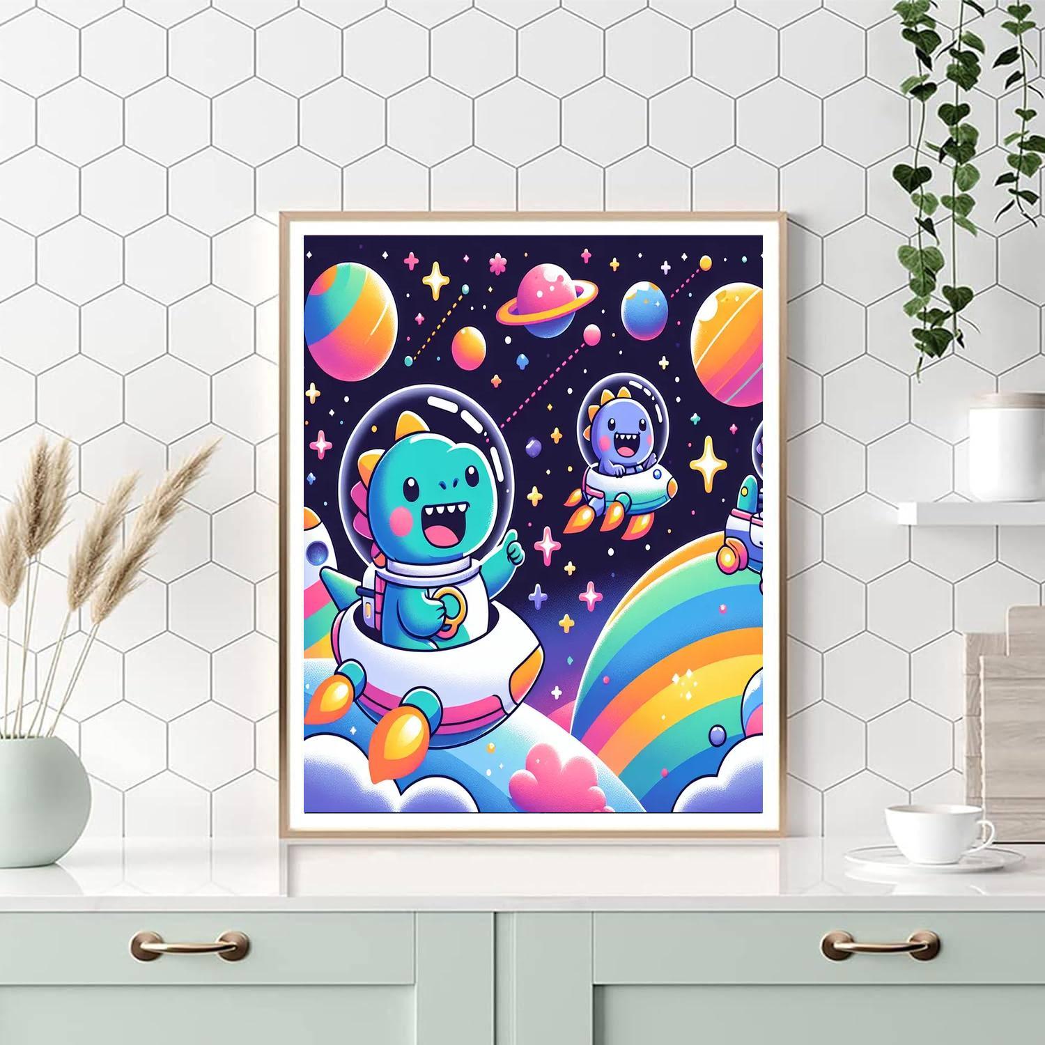 Super Space Dinosaurs Paint By Numbers