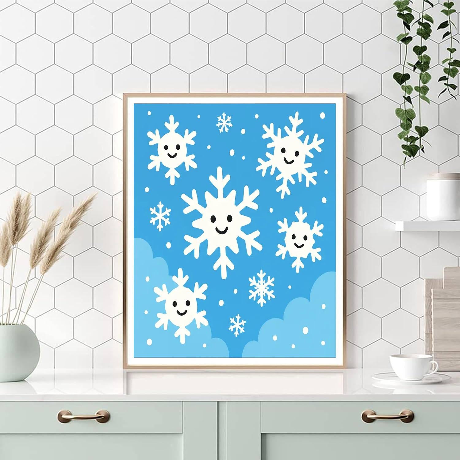 Friendly Snowflakes Paint By Numbers