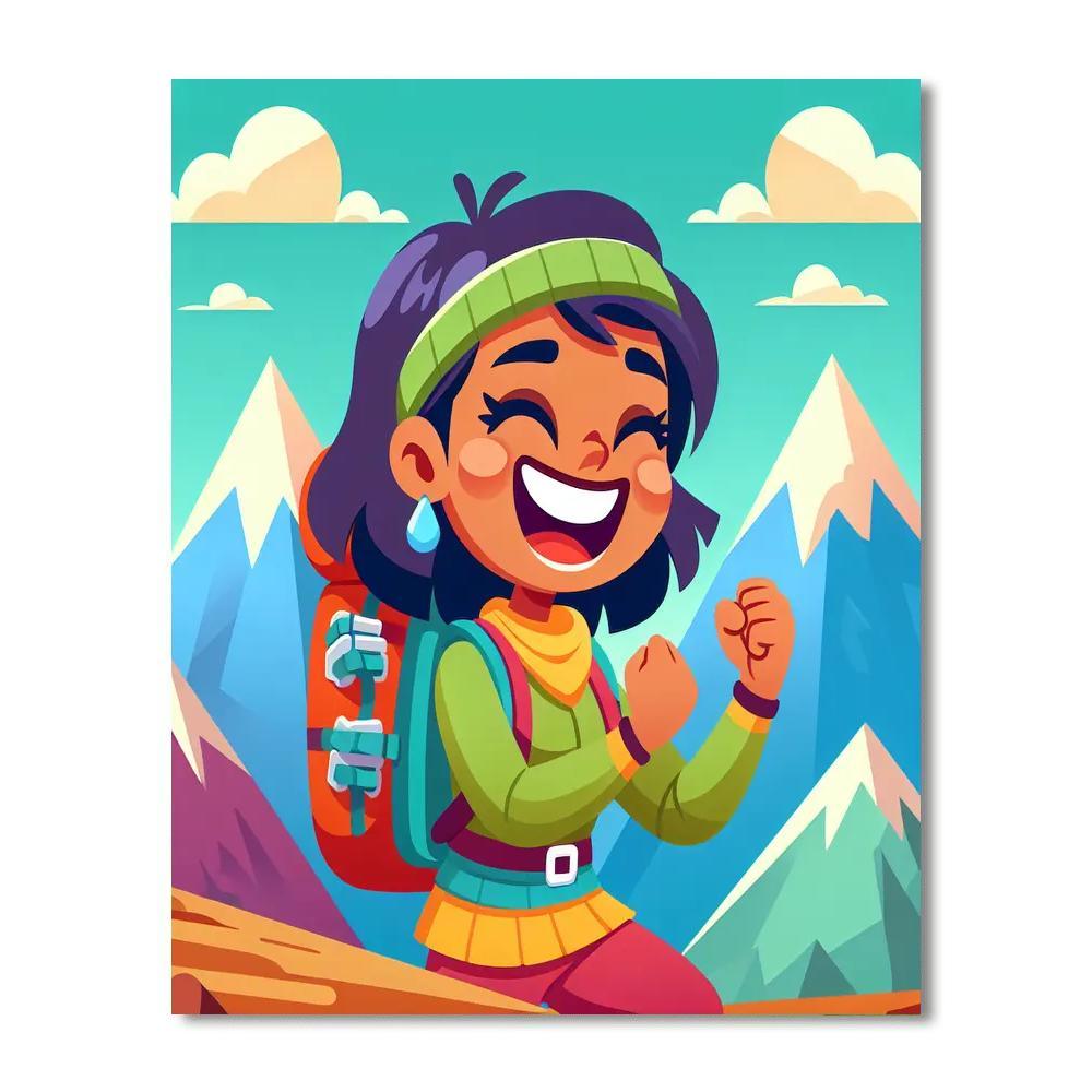 Friendly Mountain Climber Paint By Numbers Art