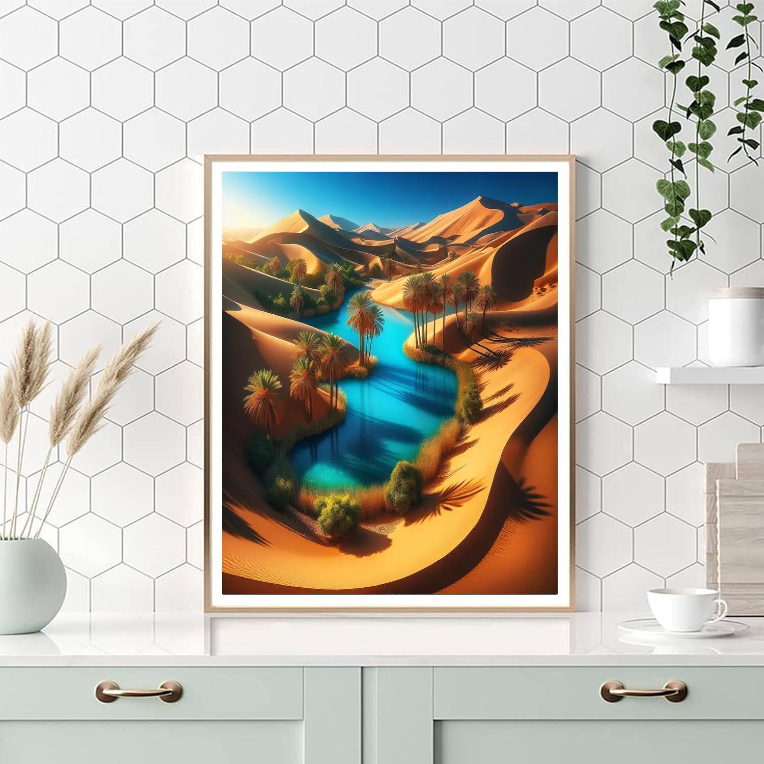 Azure Sky Desert Oasis Numbered Painting Kits
