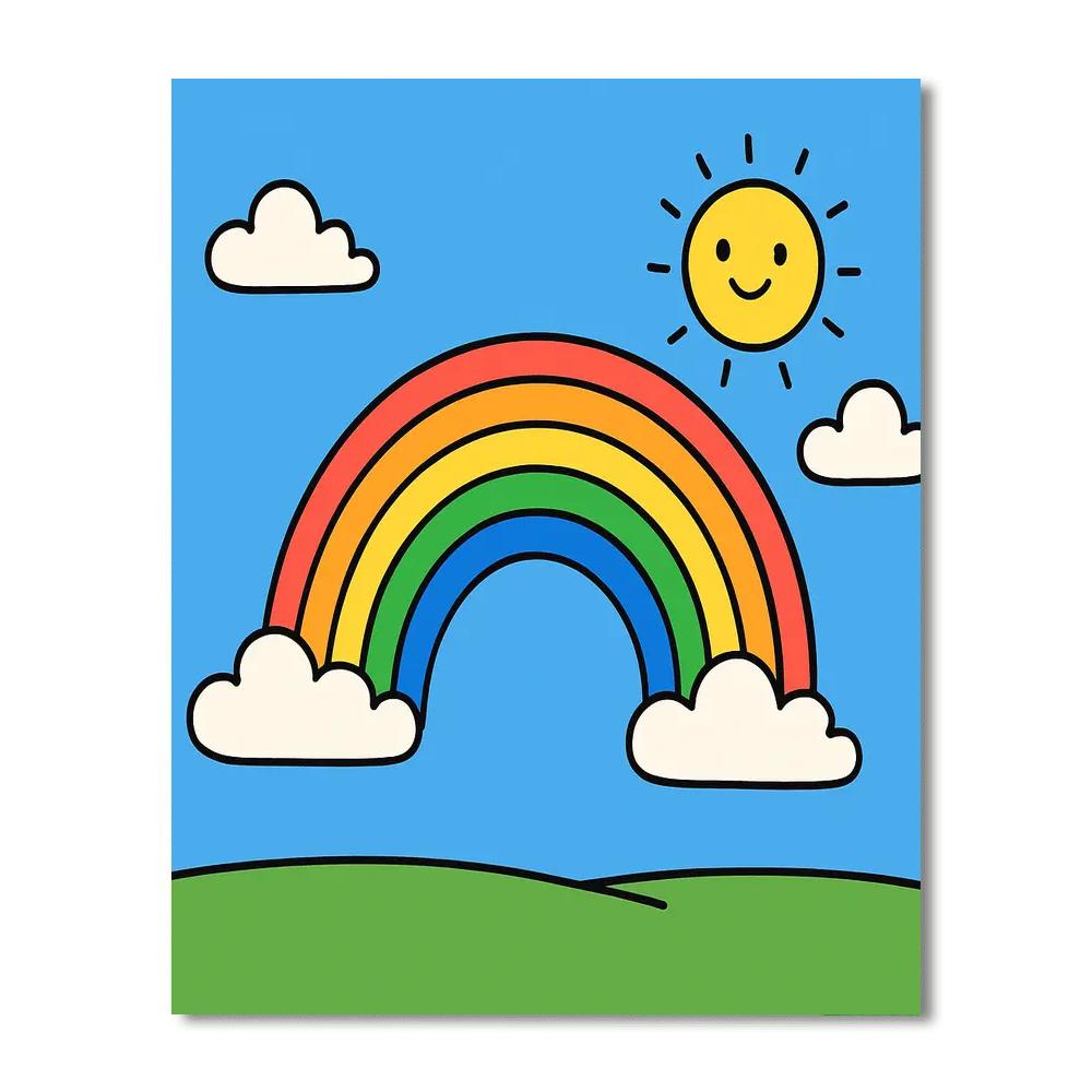 Bright Colorful Rainbow Numbered Painting Kits