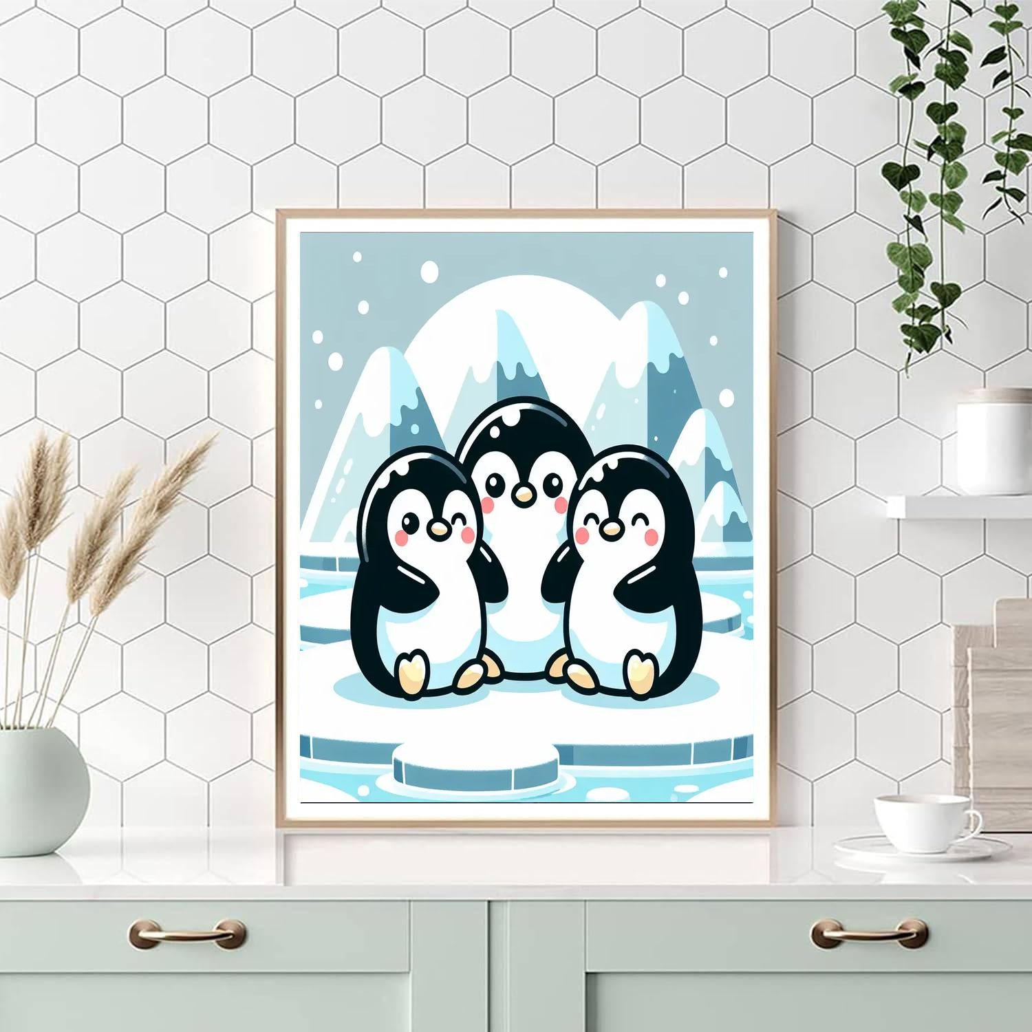 Lively Penguin Family Painting By Numbers Kit