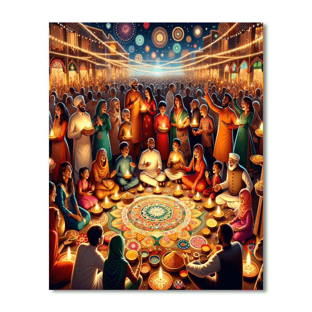 Diwali Festival Painting Number Kit