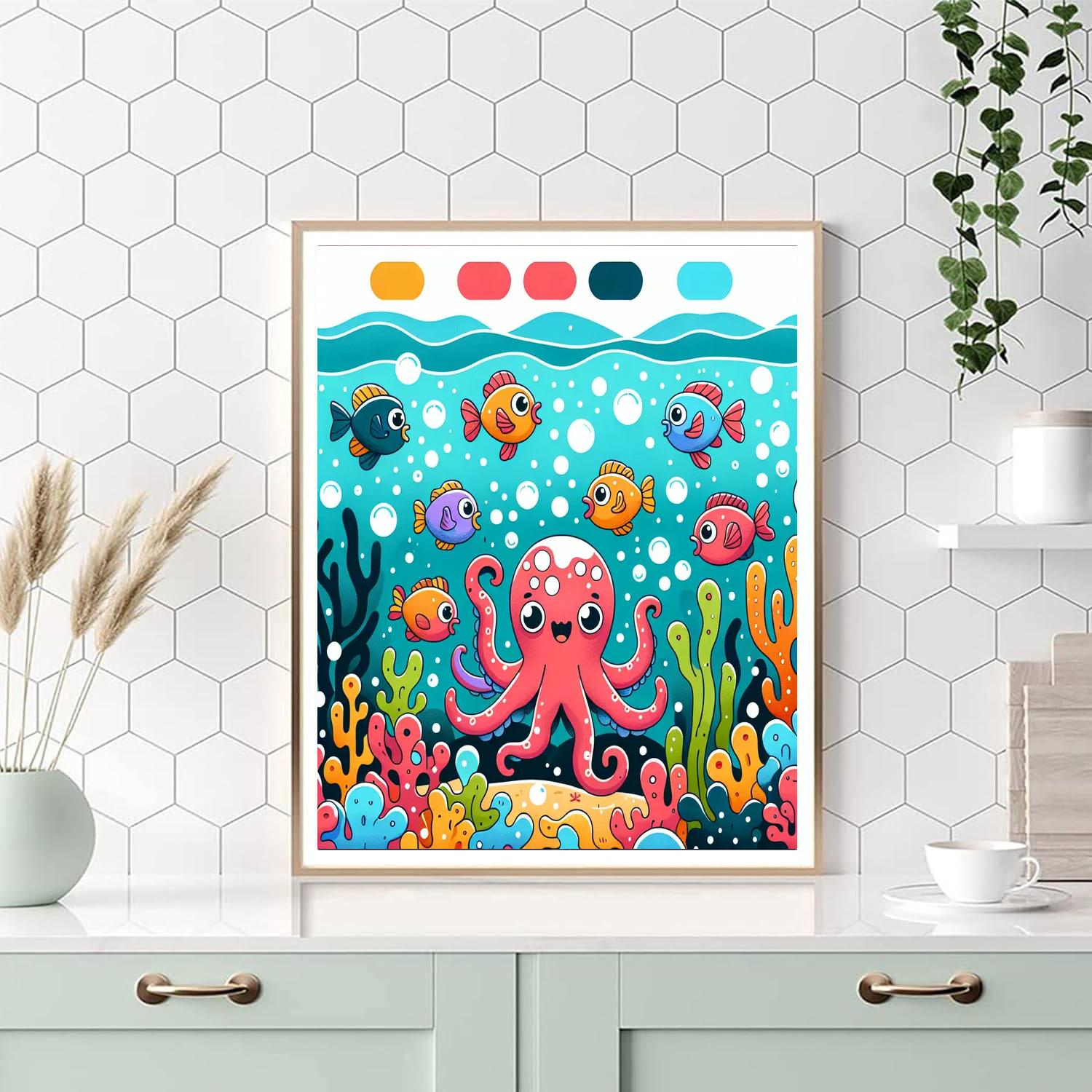 Cute Undersea Adventure Number Painting