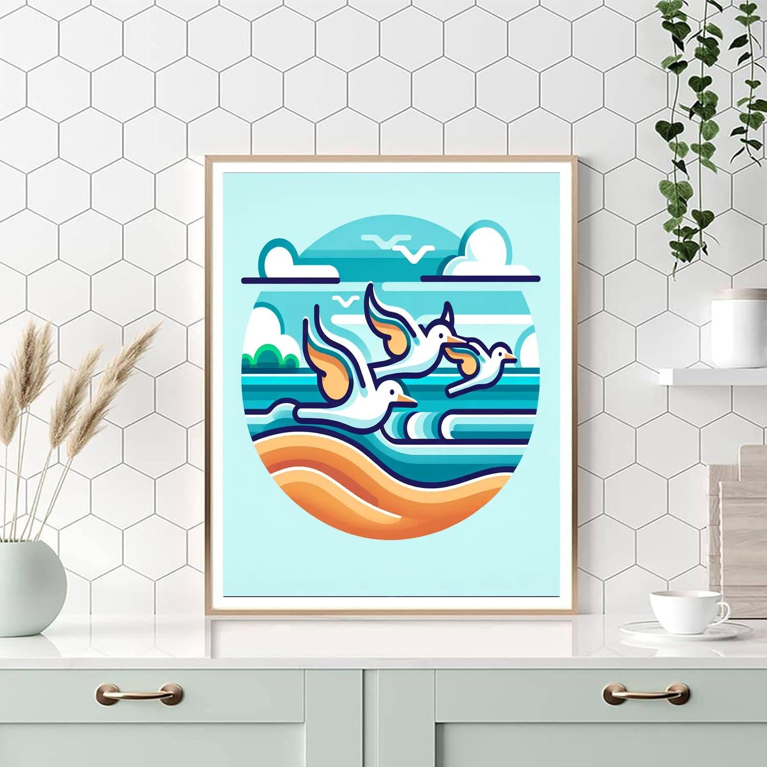 Friendly Seagulls Number Painting