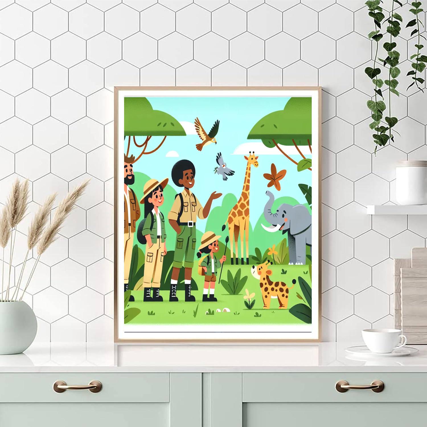 Safari Jungle Exploration Number Painting