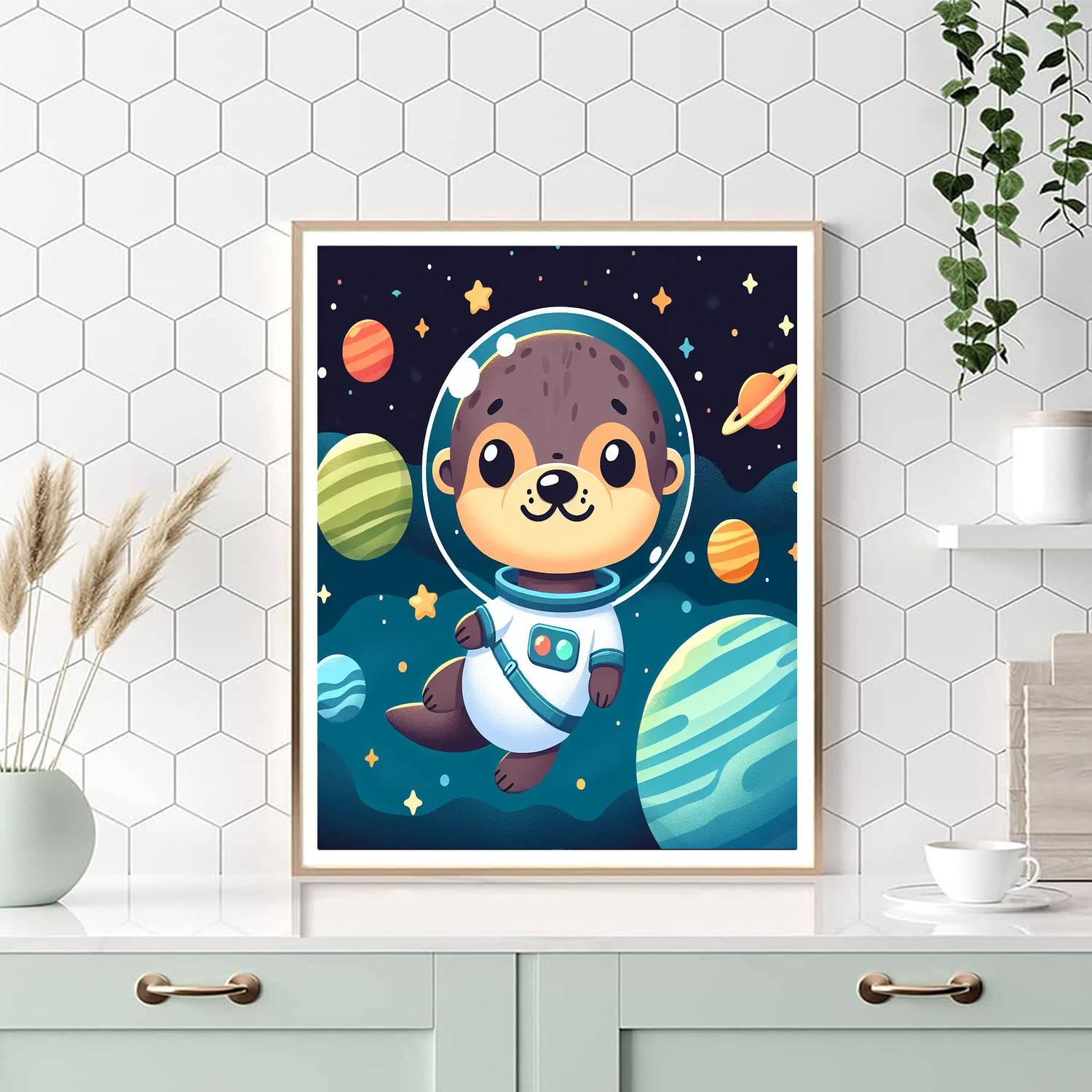 Astronaut Otter Journey Numbered Painting Kits