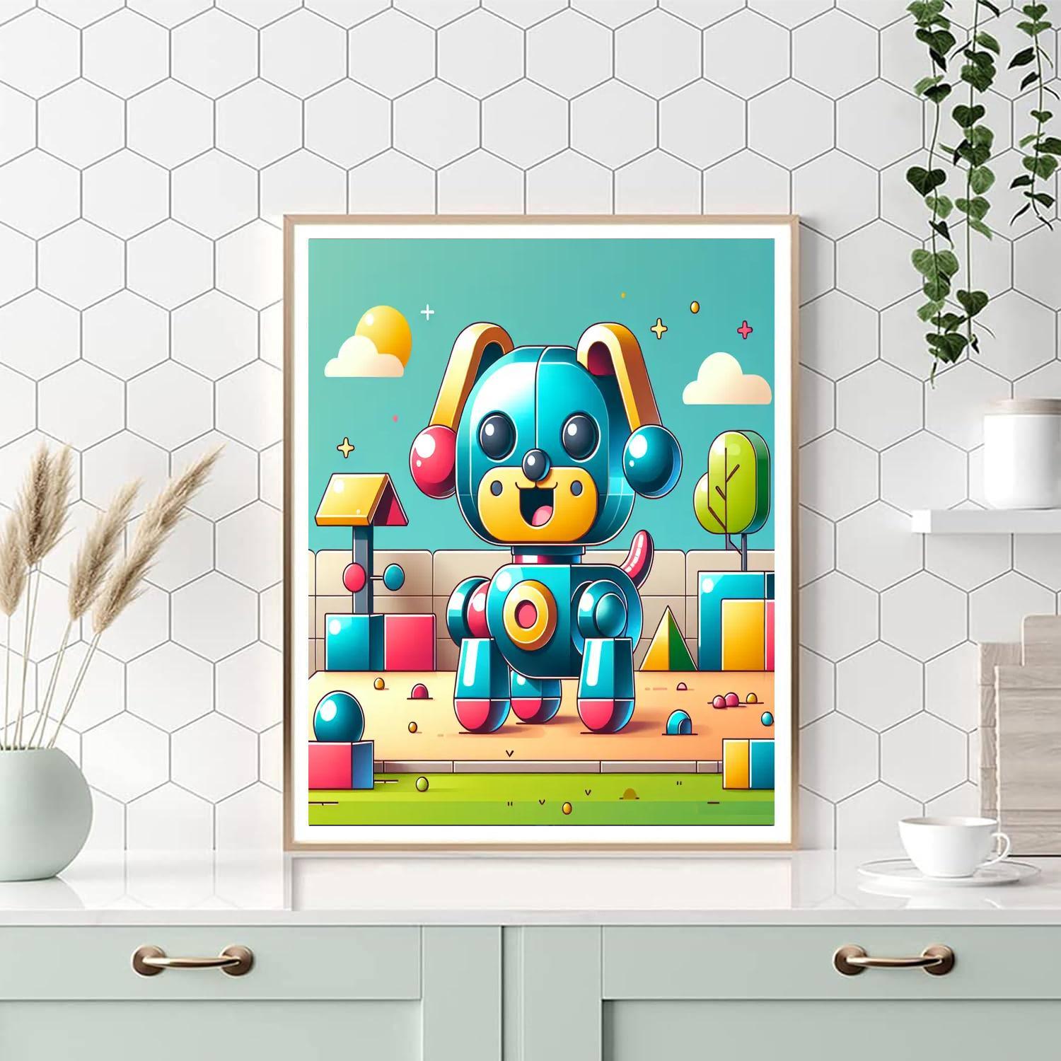 Clever Robot Dog Painting By Numbers Kit