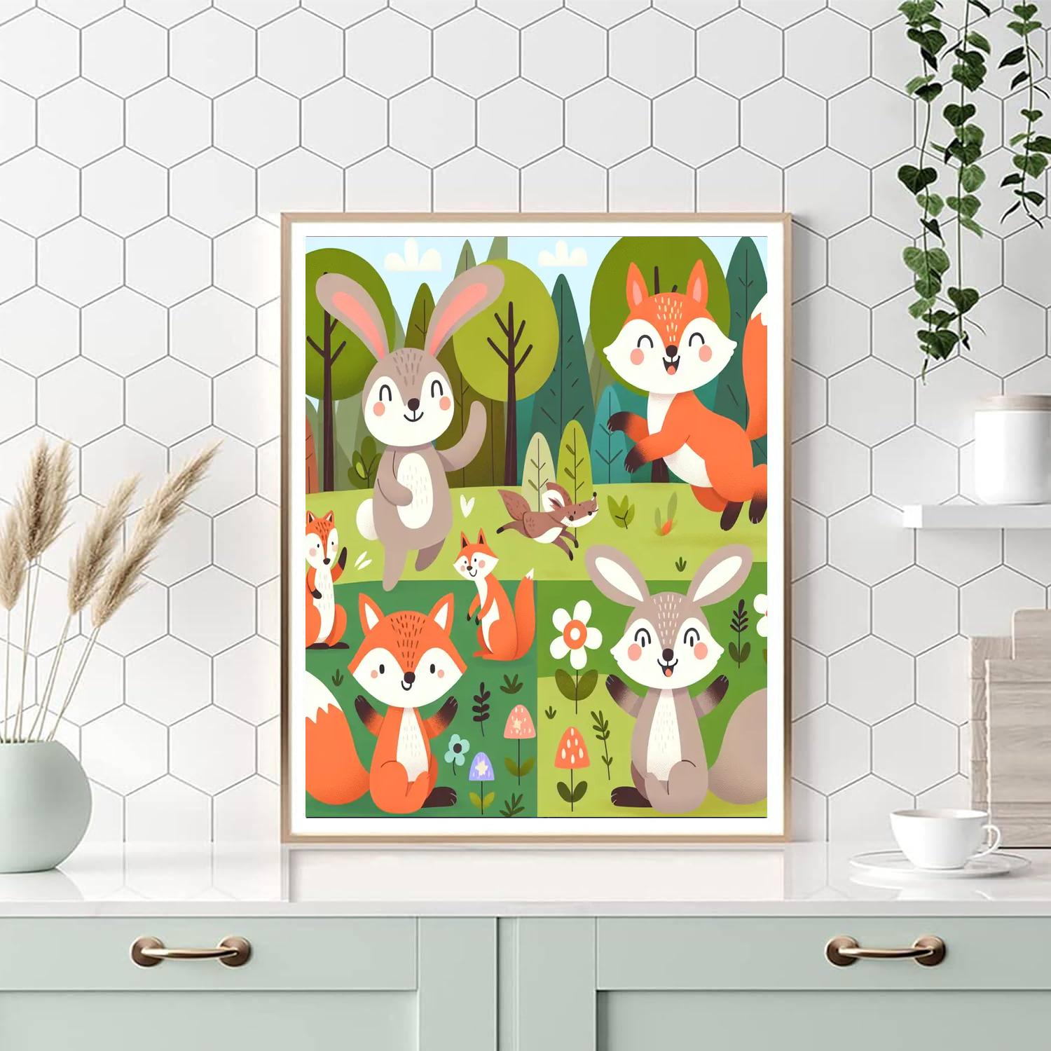 Happy Woodland Friends Paint By Numbers Art