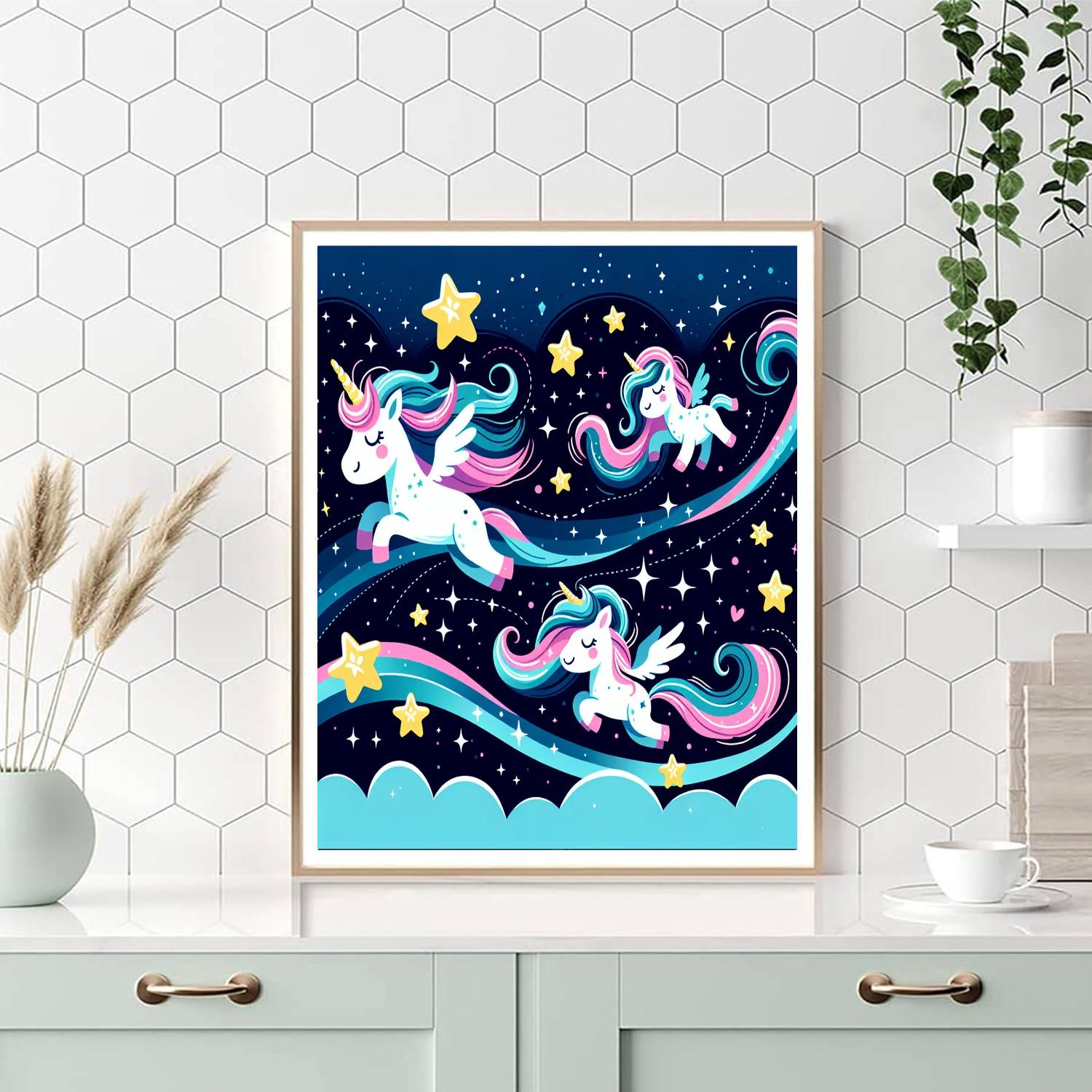 Cosmic Unicorns DIY Paint By Numbers