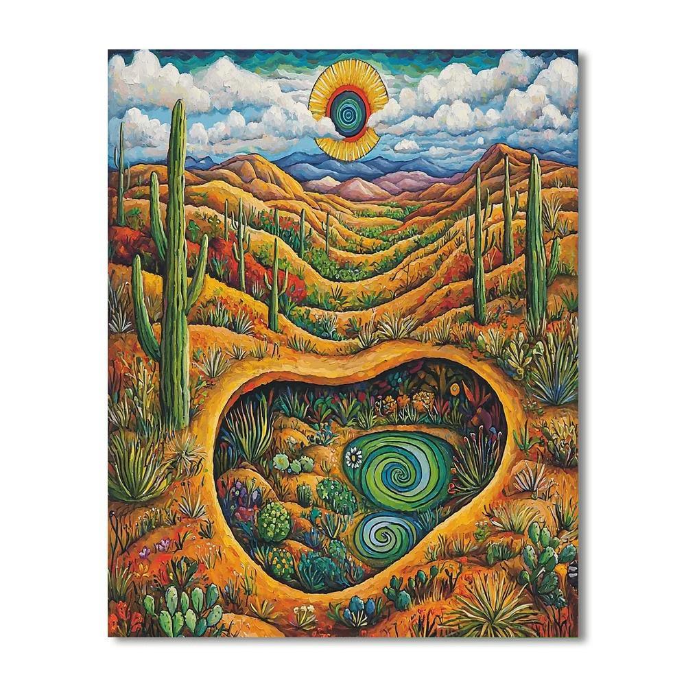 Frida Kahlo Inspired Illusions Of The Desert  Numbered Painting Kits