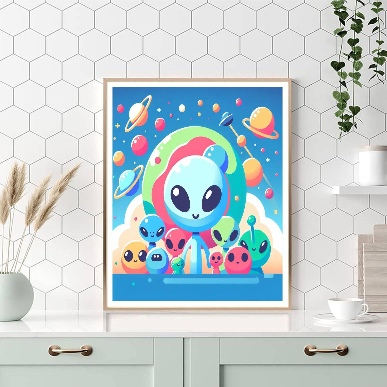 Adventurous Alien Encounter Paint By Numbers Art