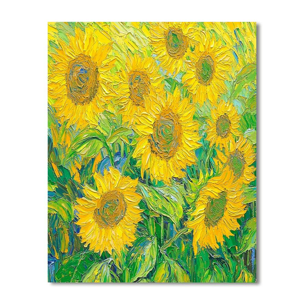 Vincent Van Gogh Inspired Whimsical Sunflowers  Paint By Numbers