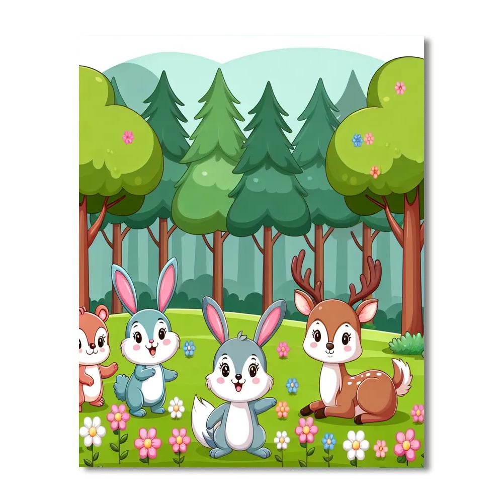 Playful Woodland Animals Numbered Painting Kits