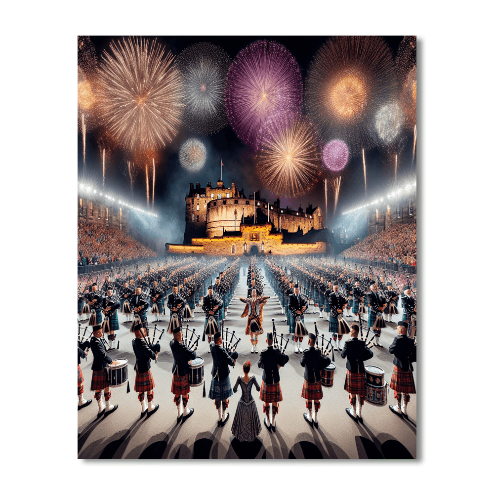Edinburgh Military Tattoo - Edinburgh, Scotland Painting By Numbers Kit