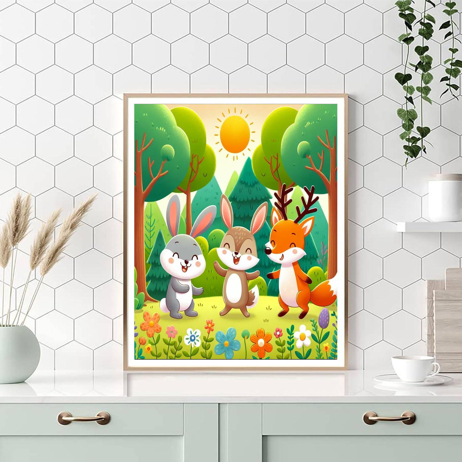 Merry Woodland Animals Paint By Numbers Art