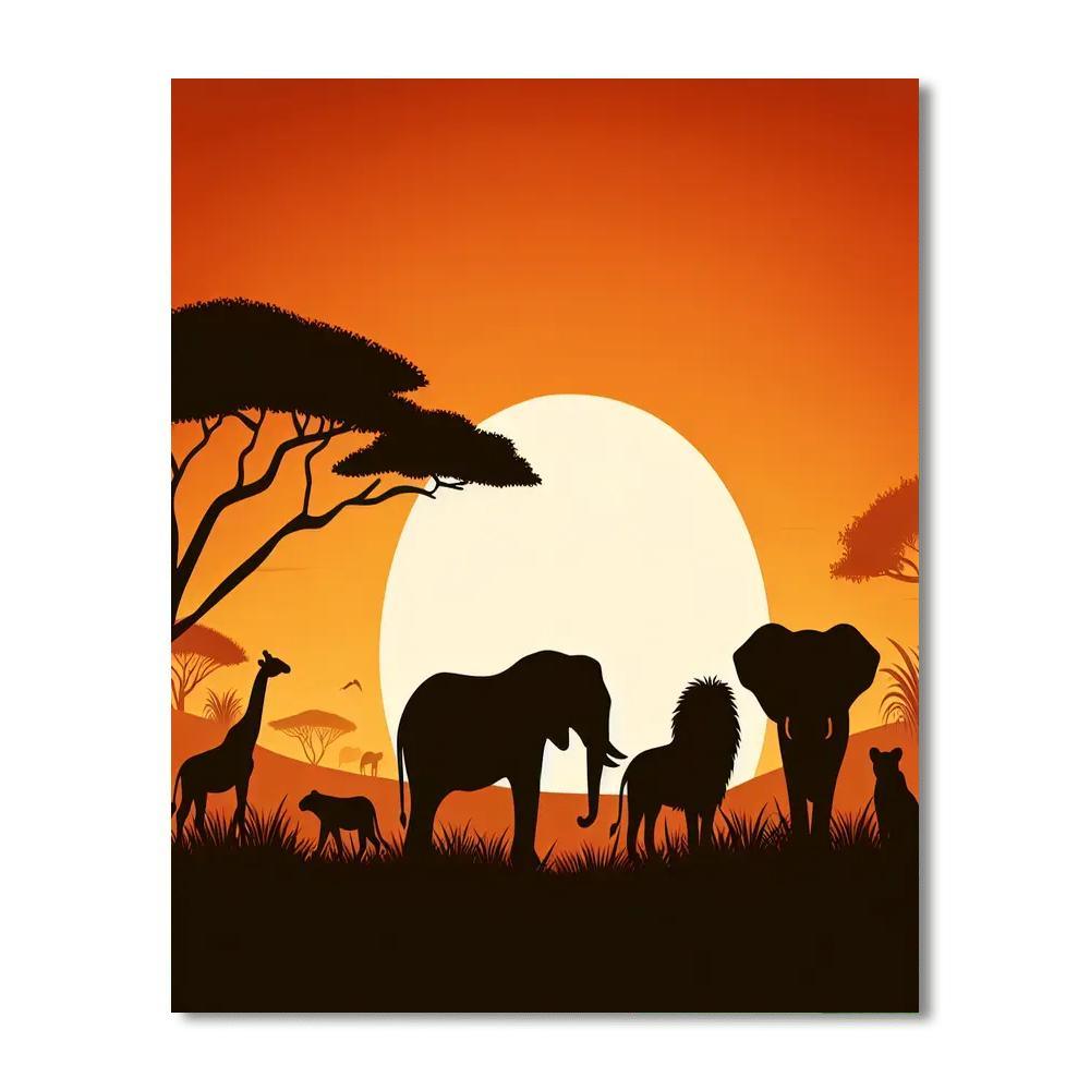 Savannah Sunset Safari Paint By Numbers