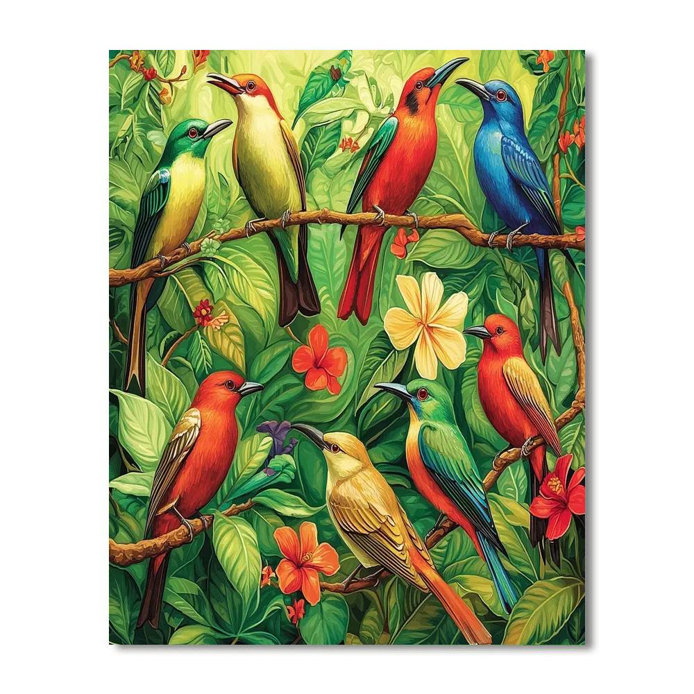 Audubon Inspired Exotic Tropical Birds  Paint By Numbers