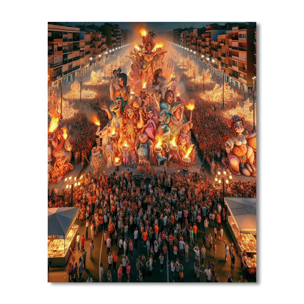 Valencia Las Fallas Festival Number Painting