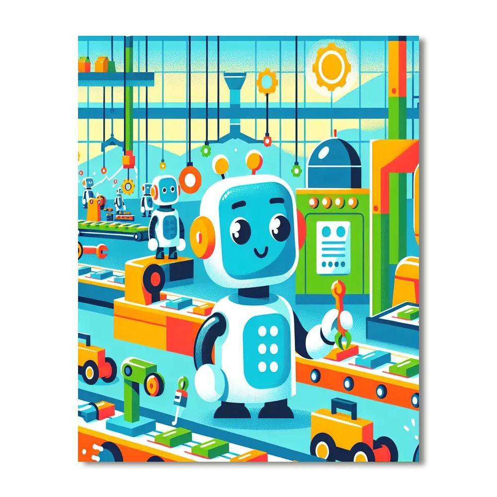 Fun Robot Factory Paint By Numbers Kits