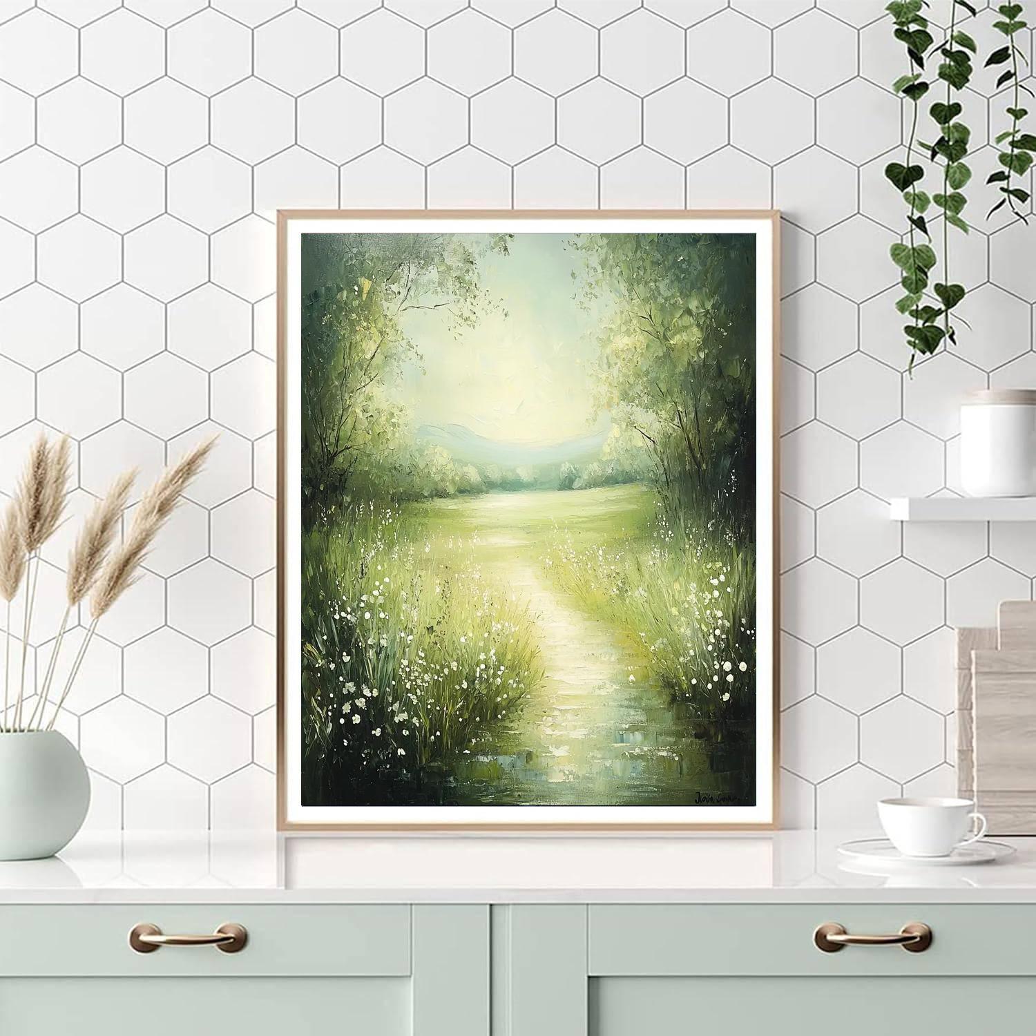 John Constable Inspired Idyllic Meadow Serenity  Paint By Color