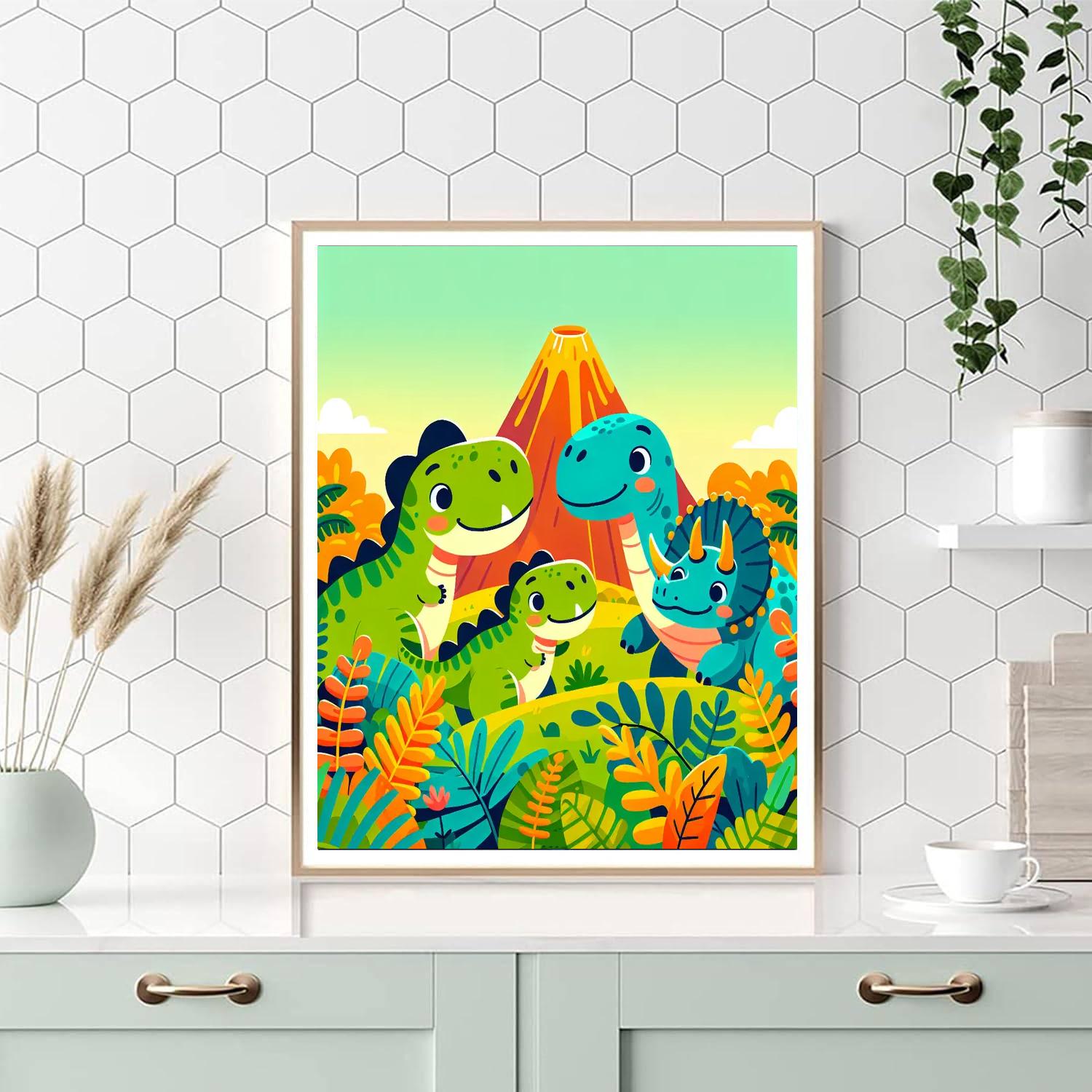 Mysterious Dinosaurs Painting Number Kit