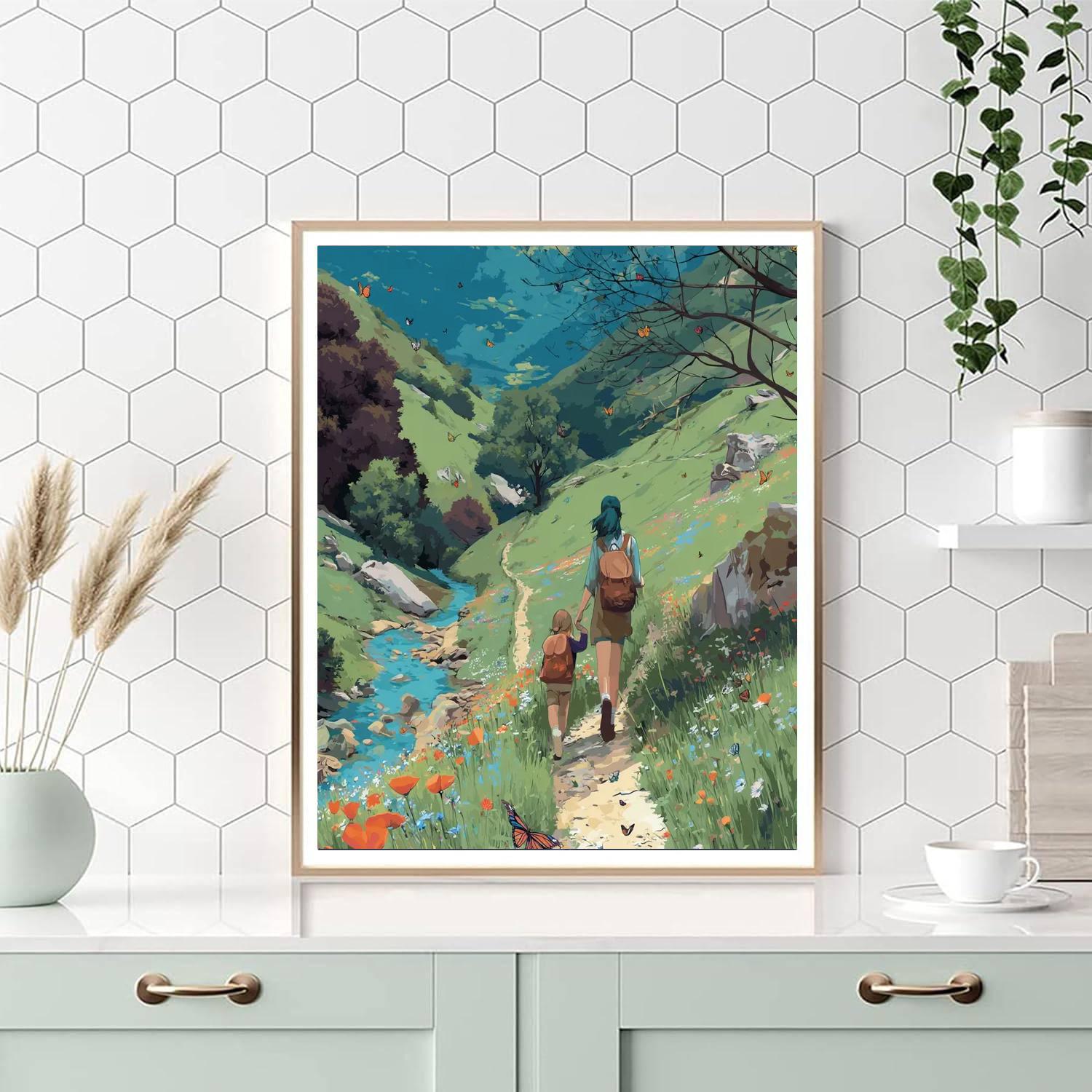 Mom And Child’s Nature Adventure Painting Number Kit