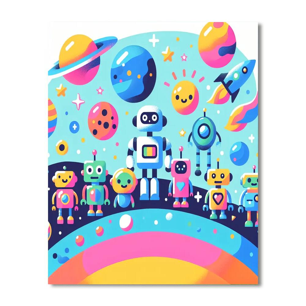 Cosmic Robot Journey Paint By Numbers