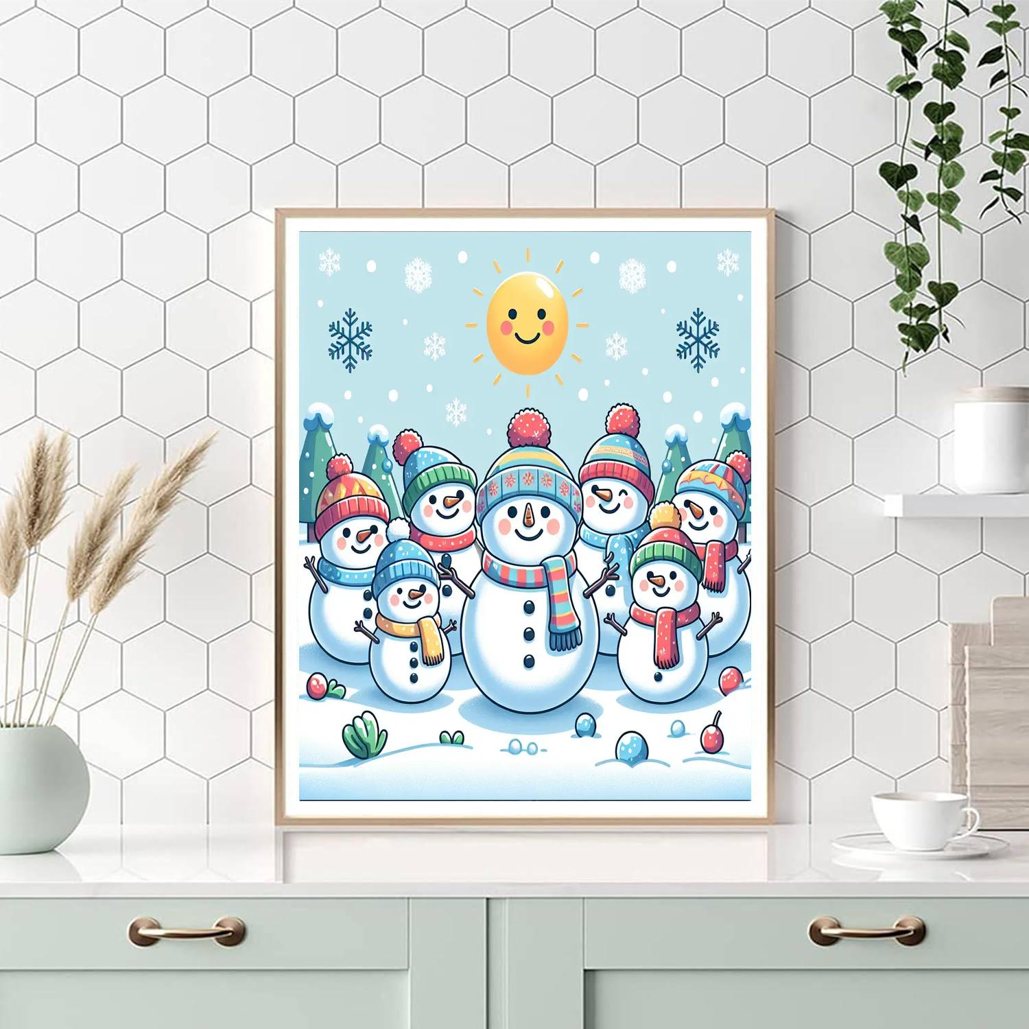 Cheery Snowman Friends Painting By Numbers Kit