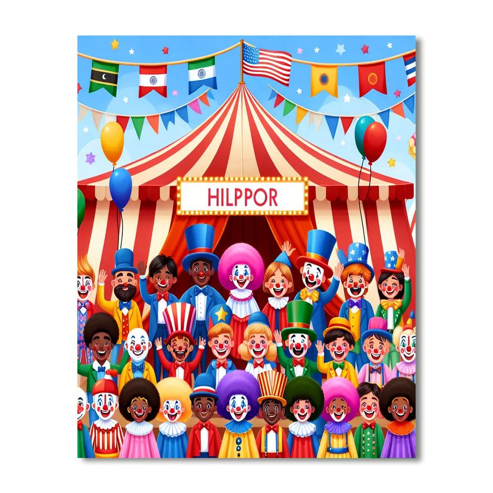 Quirky Circus Extravaganza Painting By Numbers Kit