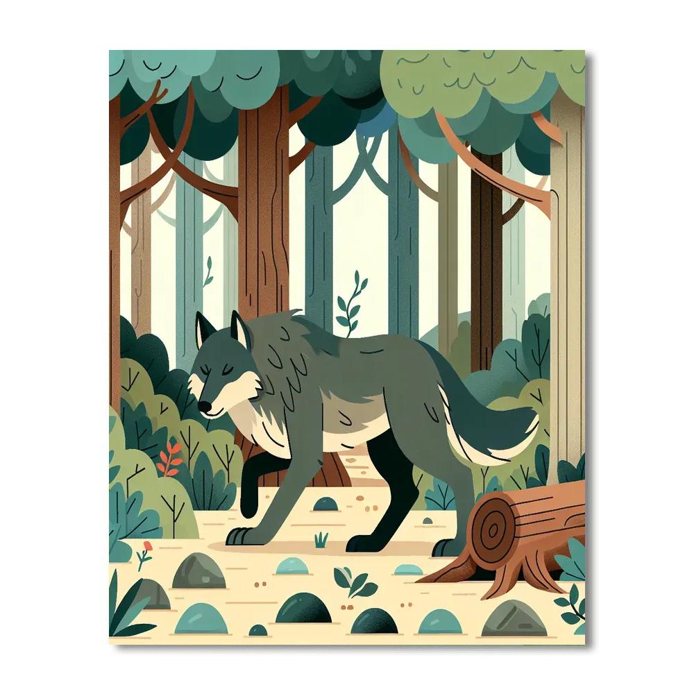 Wandering Wolf Trail Painting Number Kit