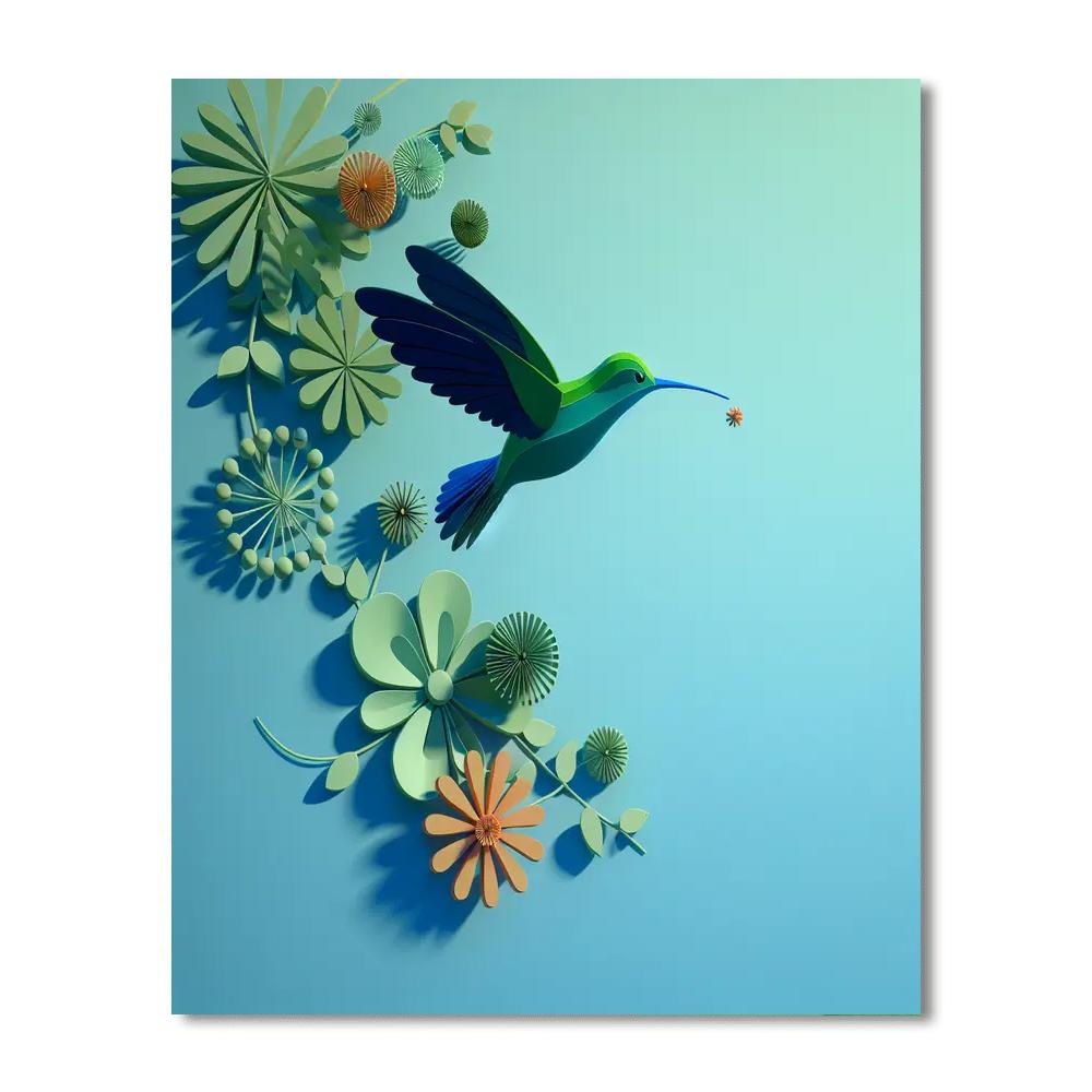 Hummingbird's Garden Oasis Painting By Numbers Kit