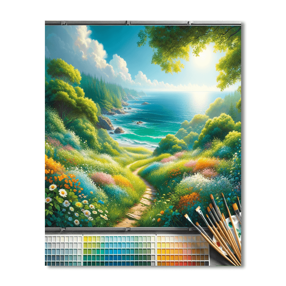 Breezy Coastal Path Paint By Numbers Art