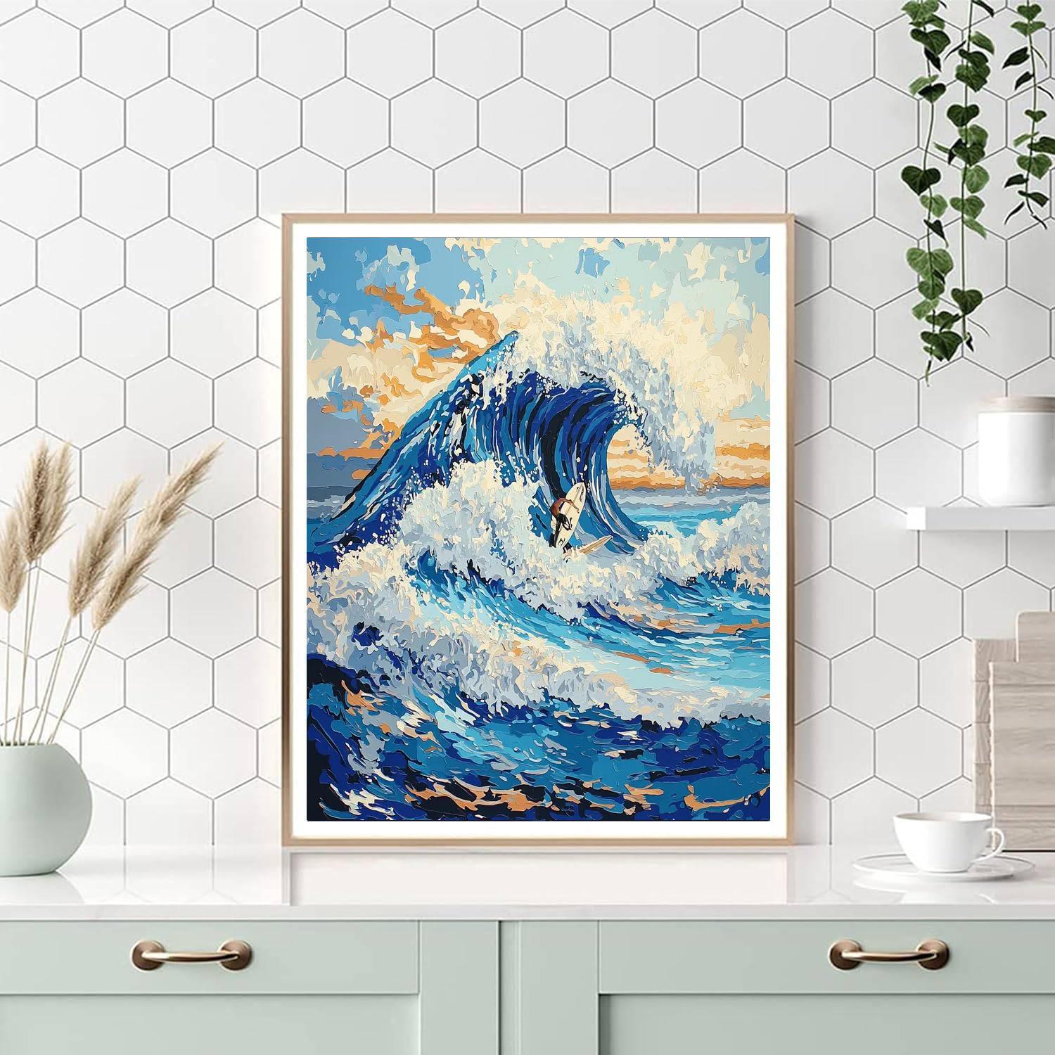 Katsushika Hokusai Inspired The Wave Riders  DIY Paint By Numbers