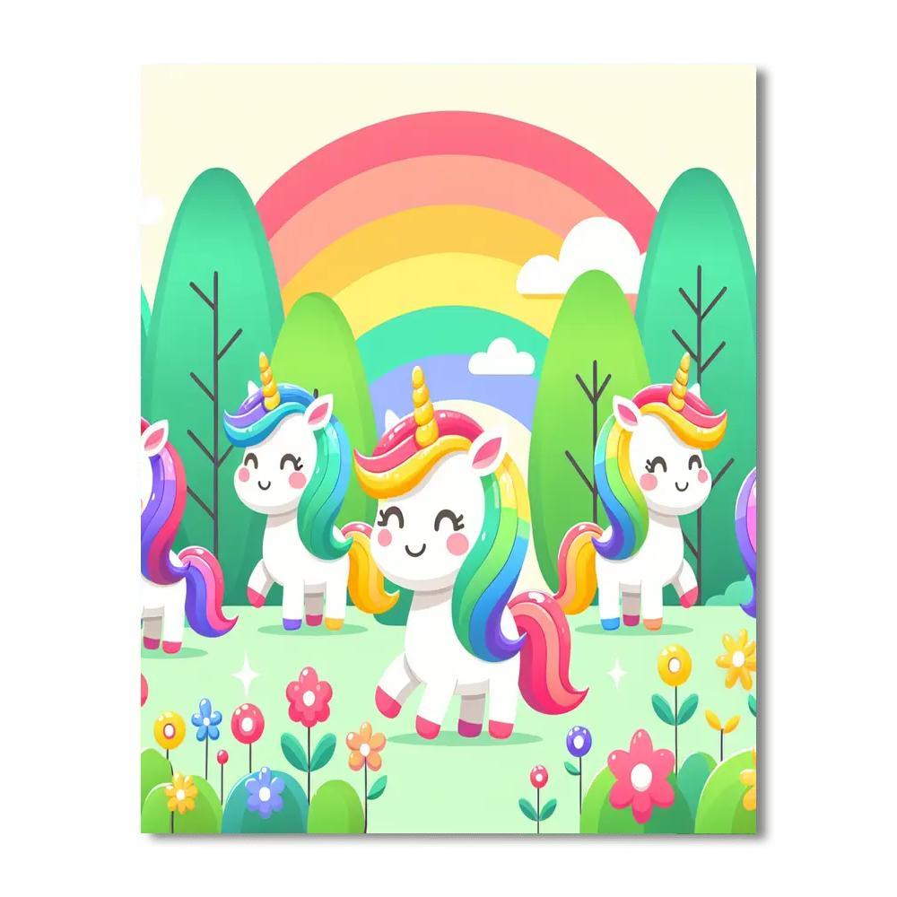 Magical Unicorn Forest Adventure Paint By Numbers Art