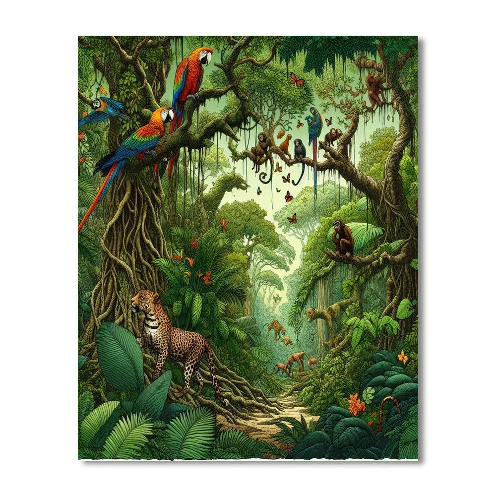Tropical Jungle Fantasy Paint By Color