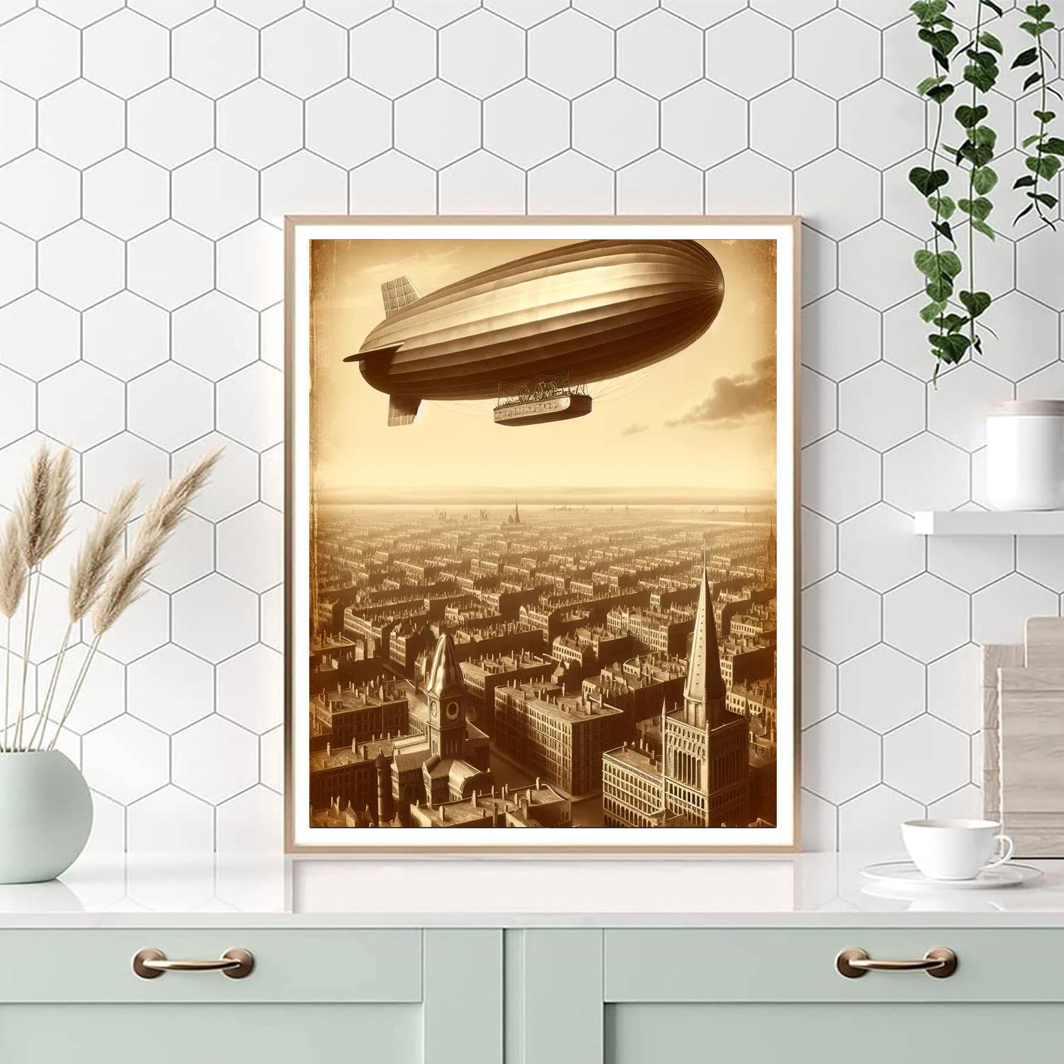Retro Airship Adventure Paint By Numbers