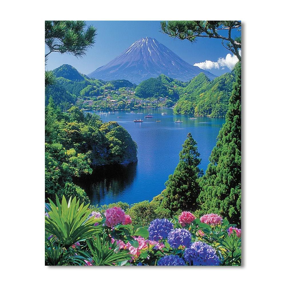 Mount Fuji Viewing From Hakone Painting Number Kit