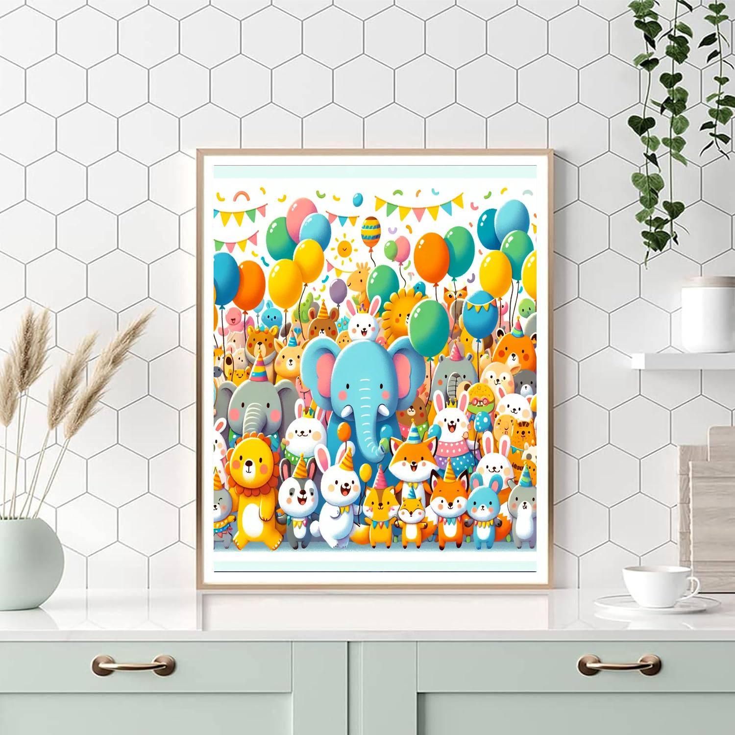 Joyful Animal Kingdom Parade Paint By Numbers Art