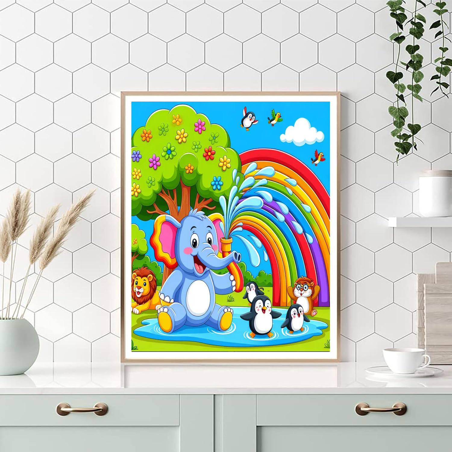 Happy Zoo Friends Paint By Numbers Art